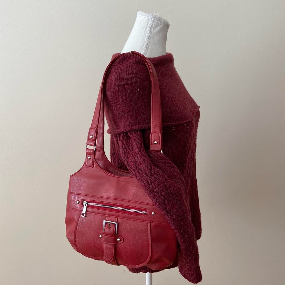 Elegant Red Leather Handbag